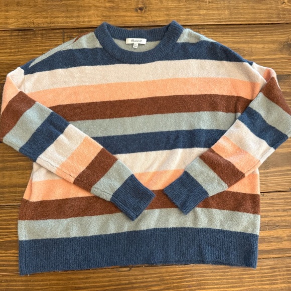 Madewell Sweaters - Madewell Men's Striped Crewneck Sweater - Blue, Brown, Pink